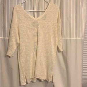 Cream Sweater with Cross Open Back